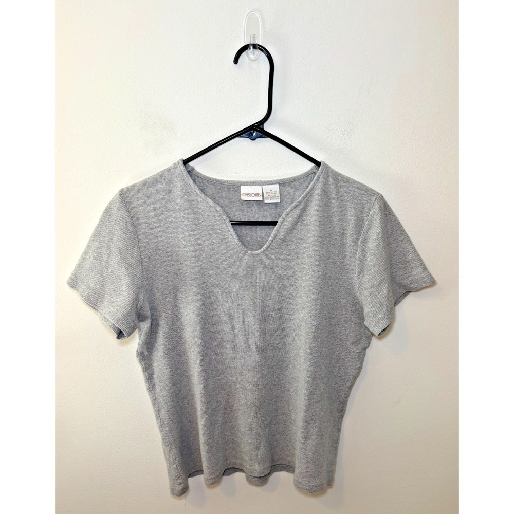 Cherokee M Short Sleeve Top Gray Women's